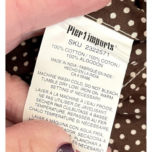 Pier 1 Imports Tiered Ruffle Half Apron Boho Flowers Dots - Picture 4 of 4